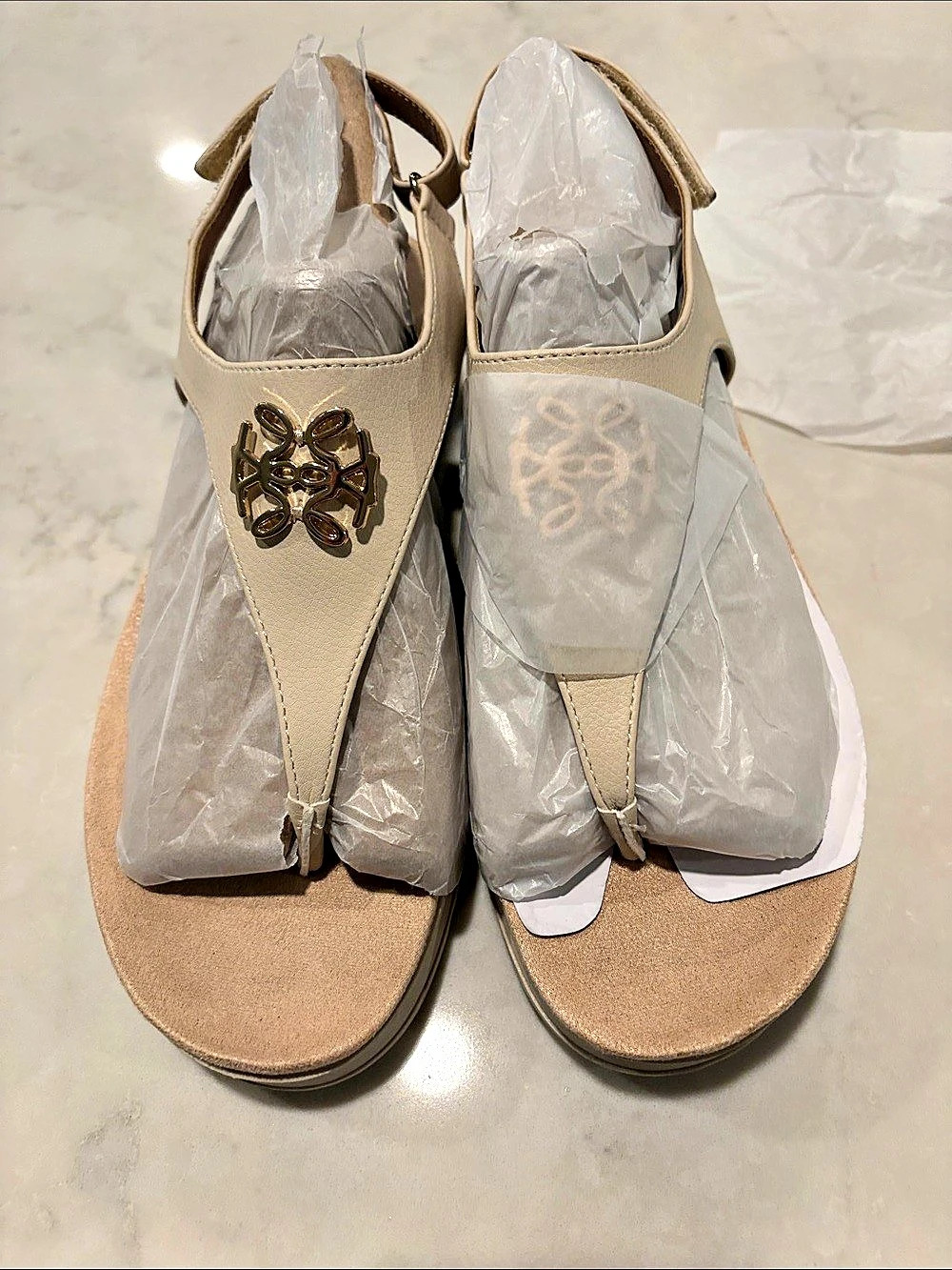 LifeStride Zeeta Platform Thong Sandal Sandals Beige US 8.5 M NWT | Almond